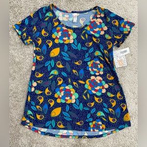 Lularoe Blue Floral Shirt NWT